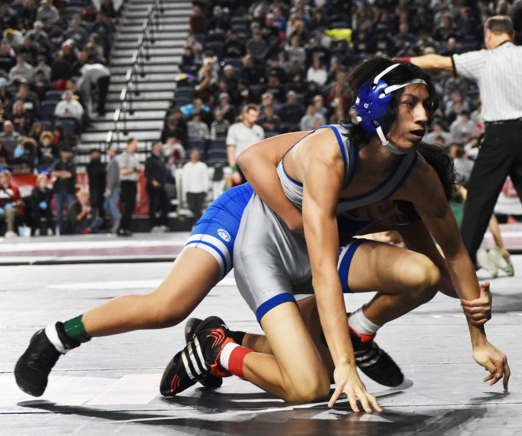 Xion Horne gets taken down in his first match.