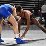 Brennan Galloway attempts to take down his opponent. Nicholas Zeller-Singh/Kitsap News Group Photos