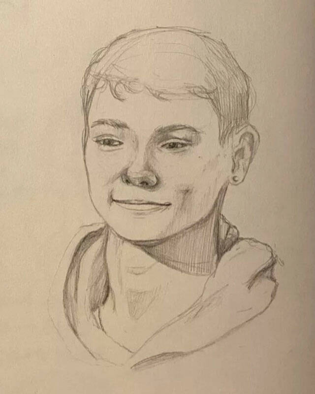 KHS student Kimberly Husts graphite pencil drawing titled Matthew received a $2,000 scholarship from CWU. Kimberly Hust courtesy photo