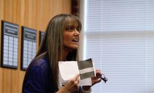 Amanda O'Dell accuses Superintendent Tim Winter of lying. Elisha Meyer/Kitsap News Group photos