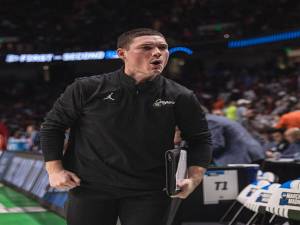 Former NK basketball star Cole Rabedeaux is a graduate assistant for the University of Houston basketball program. Photos courtesy of Houston Athletics