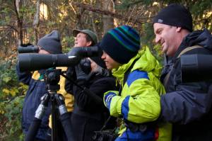 Vince Tatro and father Chris Tatro with Brad Waggoner during the Kitsap Audubon Christmas Bird Count. Don Willott courtesy photo