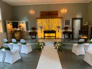 The interior of the chapel set up for a wedding. Shelley Nell courtesy photos