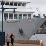 Some folks disembark from the Spirit after it docks in Bremerton last week. Elisha Meyer/Kitsap News Group Photos