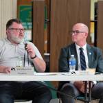 Board president Jeffrey Wilson addresses the public during a special session at Marcus Whitman Middle School.