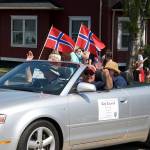 Poulsbo city councilmembers greet the crowd during the Viking Fest parade.