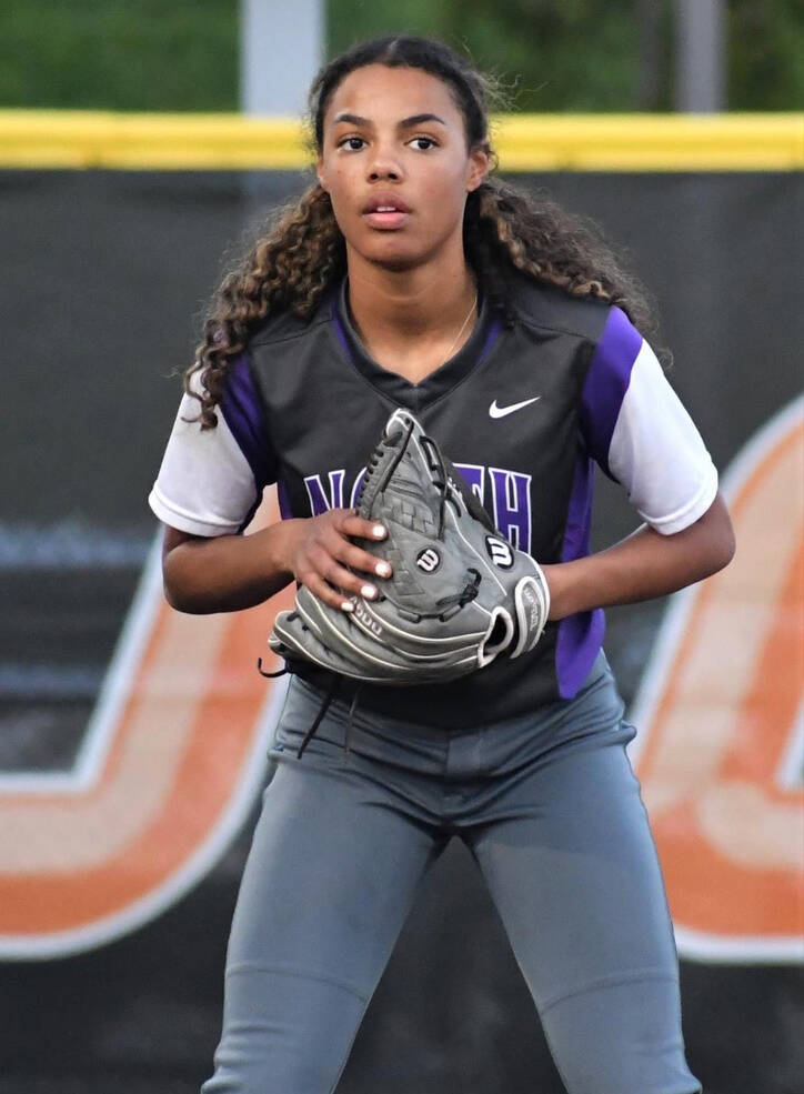 Stephanie Burgh courtesy photo
Coriana McMillan plays shortstop for the Vikings softball squad.