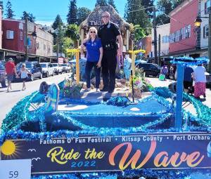 Last year's float in its hometown parade. Sharron King Courtesy photo