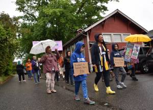 Community activists joined together for Freedom to Learn events that included a protest march and panel discussion June 10 in Winslow. Nancy Treder/Kitsap News Group Photos