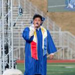 Olympic graduate and student body executive president AJ Fronda performs a soulful solo with the high school jazz choir.