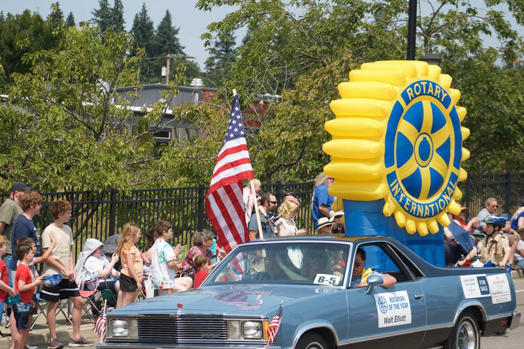 Rotarian of the Year Walt Elliott is honored at the Kingston 4th of July parade.