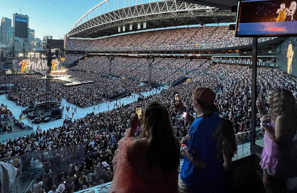 The suite looked over the entire stadium.