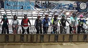Lining up for a race. Peninsula Indoor BMX courtesy photo