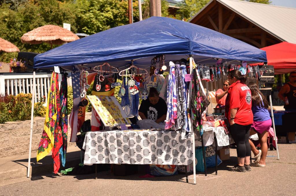 Many vendors sell merchandise to support the expense of the canoe journey for their families.