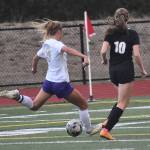 North Kitsaps Evelyn Beers scores two goals for the Vikings as well.
