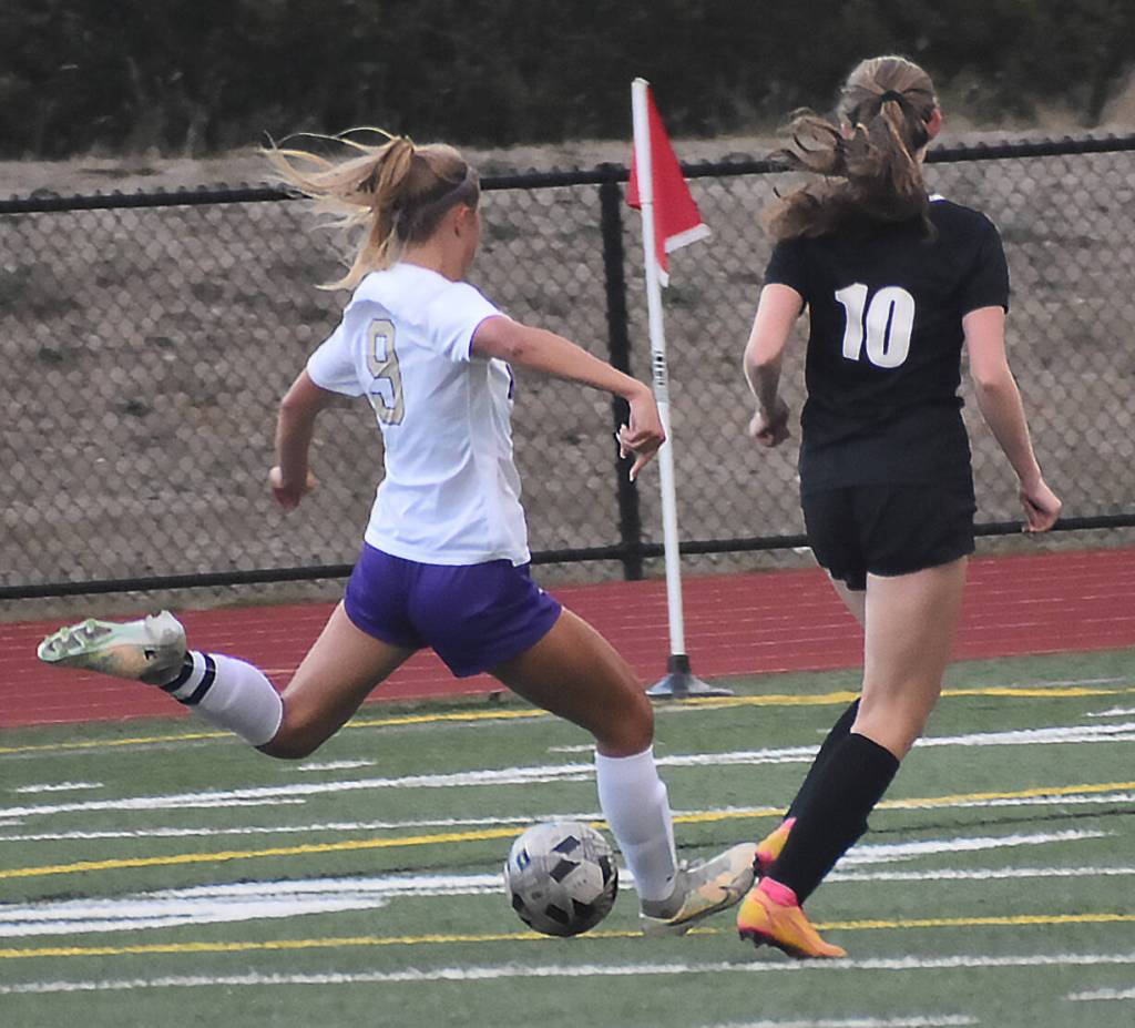North Kitsaps Evelyn Beers scores two goals for the Vikings as well.