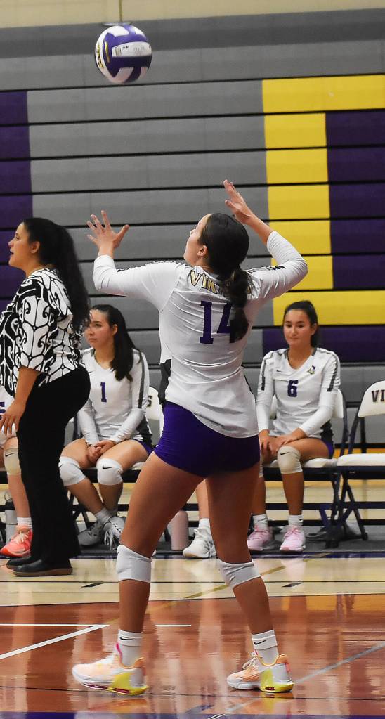 Teegan Devries serves the ball to White River.