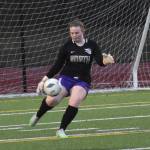 NK goalie Campbell Weible punts the ball downfield with a few minutes remaining.