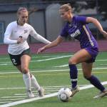 Nicholas Zeller-Singh/Kitsap News Group Photos
Viking Evelyn Beers picks up the assist on the final goal of the game.