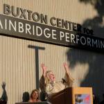 Cynthia Sears emphasizes a point in her speech at the grand opening.