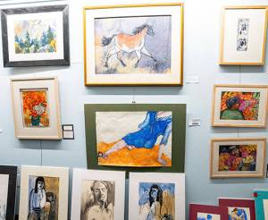 Margaret Niemann courtesy photo
Some of the art being shown at the library.