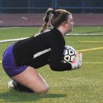 Nicholas Zeller-Singh/Kitsap News Group Photos
Goalie Campbell Weible makes a diving save for the Vikings.