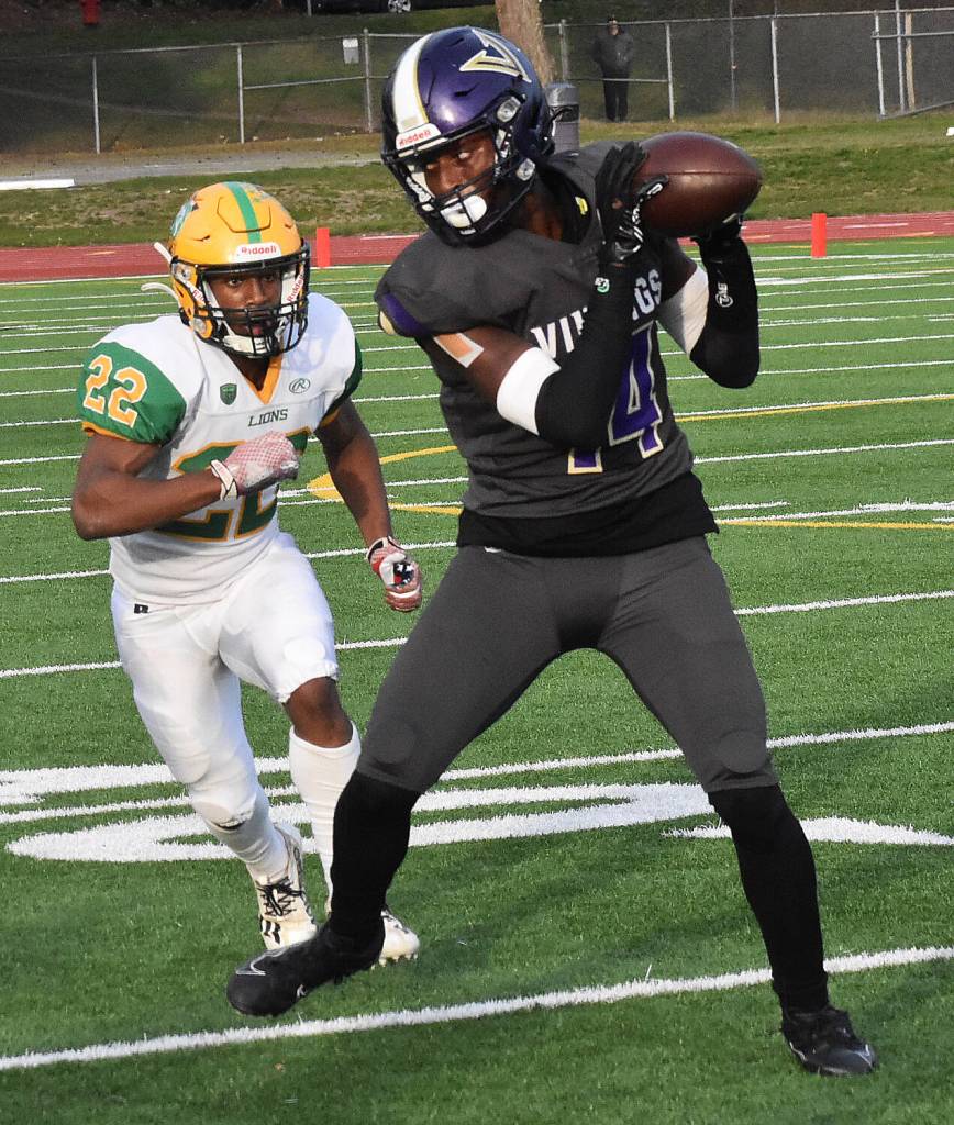 Ethan Guerra earns the first down for NK.