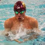Nicholas Zeller-Singh/Kitsap News Group Photos
Buc Zachary Cummings wins the 100-yard breaststroke with 1:06.78.