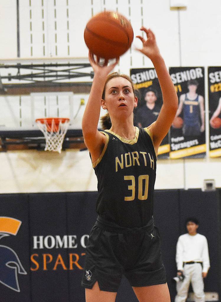 Viking Avery Kline scores from the free-throw line.