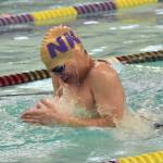 Nicholas Zeller-Singh/Kitsap News Group Photos
Max Nolan leads the Vikings to two relay victories against Kingston and Bremerton.
