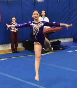 Nicholas Zeller-Singh/Kitsap News Group Photos
North Kitsaps Callie Hind competes in the floor event.
