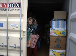 Elisha Meyer/Kitsap News Group
SK Helpline shows off some of its new dry food supply, located in a newly utilized DRYBOX.