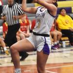 Viking Andrea Zetty finishes a layup.