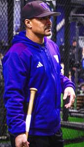 University of Washington courtesy photo
Jason Ellison wears the Husky purple, getting to work with his newest home in the Washington baseball program.