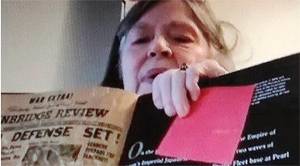 File Photo
Mary Woodward shows headlines from her parents papers during a talk on journalism a few years ago.