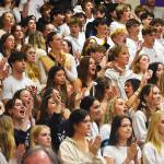 Nicholas Zeller-Singh/Kitsap News Group Photos
The Bainbridge student section packs the visitor bleachers.