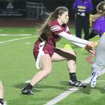 The SK defense comes up with another stop of the Viking ball carrier.