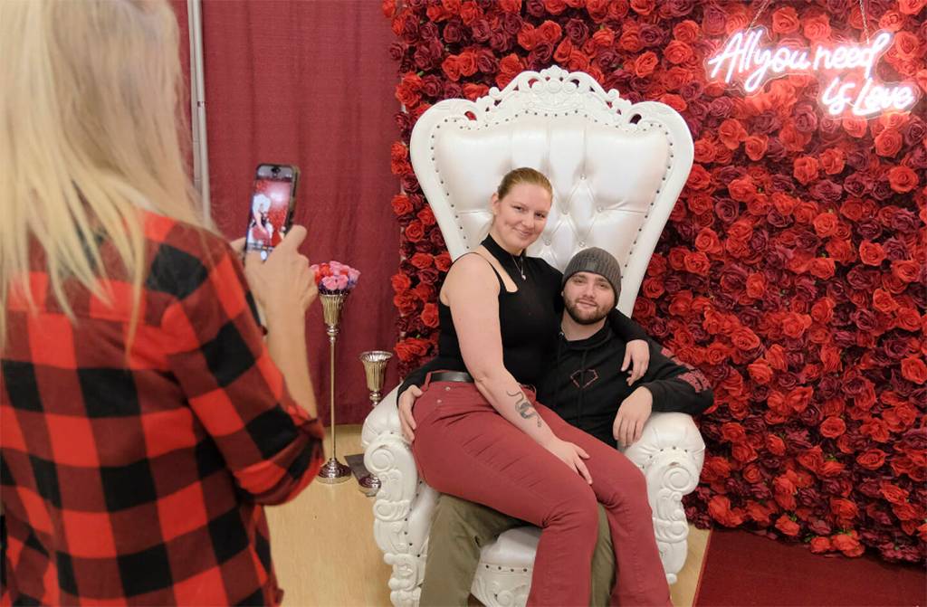 Alexis Stone and Gabrielle Garcia have fun posing for a photo at the event.