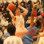 Elisha Meyer/Kitsap News Group photos
Viking Cade Orness goes up with the ball in a first-half shot.