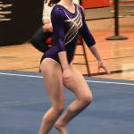 Viking Rachael Bruns prepares to flip during her floor exercise.