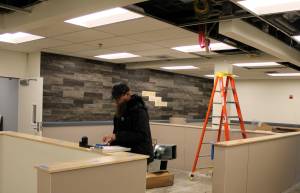 Elisha Meyer/Kitsap News Group
Work continues inside the renovated space of the Port Orchard Police Department inside City Hall.