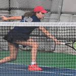 Nicholas Zeller-Singh/Kitsap News Group photos
Spartan Elle Schuchman wins 6-1, 6-1 in her first match of the season.