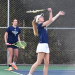 Spartans Cece Combs and Serena Hinshaw win 6-3, 6-2 against Sequim.