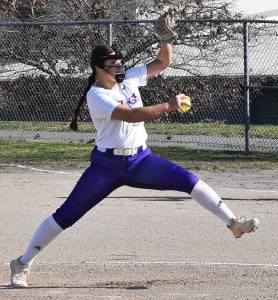 Nicholas Zeller-Singh/Kitsap News Group photos
Viking Cerenity Fake pitches a complete game against Klahowya.