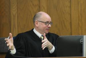 Elisha Meyer/Kitsap News Group
Judge Kevin Hull provides instructions to the jury for scheduling on the week. The jury is expected to be back in court for formal instructions on or after March 21.