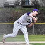 Nicholas Zeller-Singh/Kitsap News Group photos
Viking Dawsyn Anderson picks up seven strikeouts against Olympic.