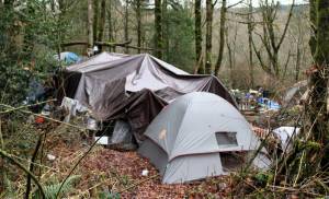 Elisha Meyer/Kitsap News Group
A look into what became known as the Hospital Hill encampment behind St. Michael Medical Center, a camp that was cleared last month.