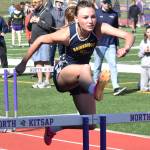 Nicholas Zeller-Singh/Kitsap News Group Photos
Spartan Claire Hungerford wins the 100 hurdles.