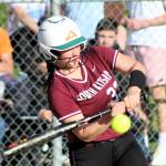 Elisha Meyer/Kitsap News Group photos
Junior Madison Bonilla swings at a pitch in the game against Sumner.