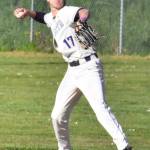 Viking Chase McDaniel makes a play in the infield.
